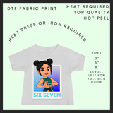 K-stars black hair 6 7 DTF transfer