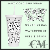 Black & white switch gaming 24oz Uvdtf wrap