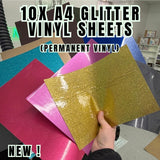 SAMPLE BUNDLE- 10x a4 glitter vinyl sheets