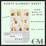 Highland cow alphabet Uvdtf element sheet