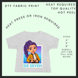 K-stars purple hair 6 7 DTF transfer