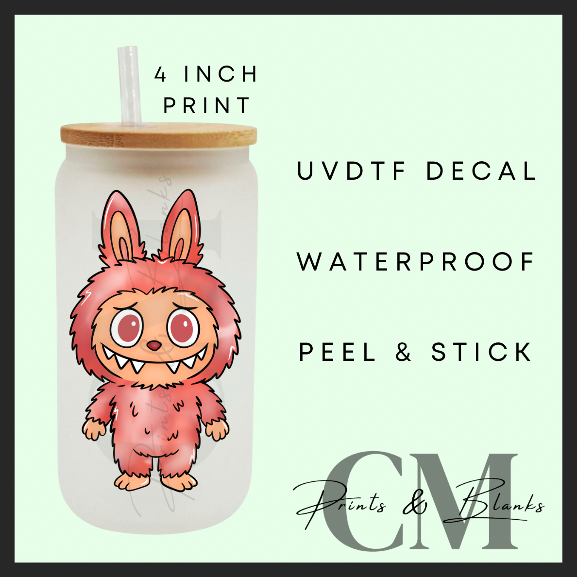 Monsters uvdtf single decal (4”, 10cm)