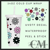 Colour flowers 24oz Uvdtf wrap
