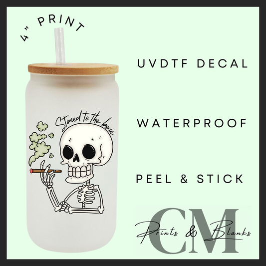 Stoned to the bone Uvdtf single decal (4” / 10cm)