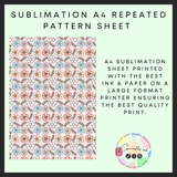 Repeated flowers Sublimation A4 sheet