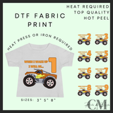 When I wake up orange monster truck DTF transfer