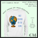 Best teacher on the globe blue books DTF transfer