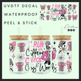 Caffine, chaos & cuss words 16oz uvdtf wrap