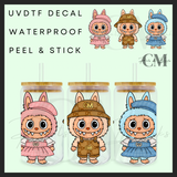 3 Dressed up monsters 16oz Uvdtf wrap