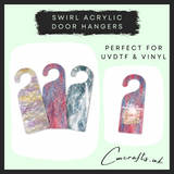 Swirl acrylic door hangers