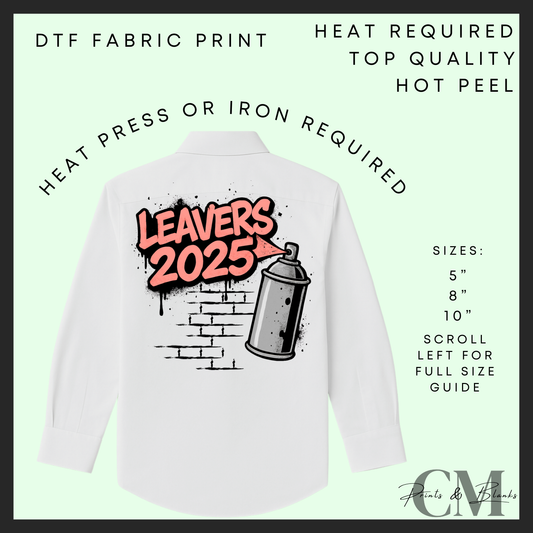 Light red graffiti 2025 leavers DTF transfer