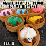Small dumpling plush toy with basket