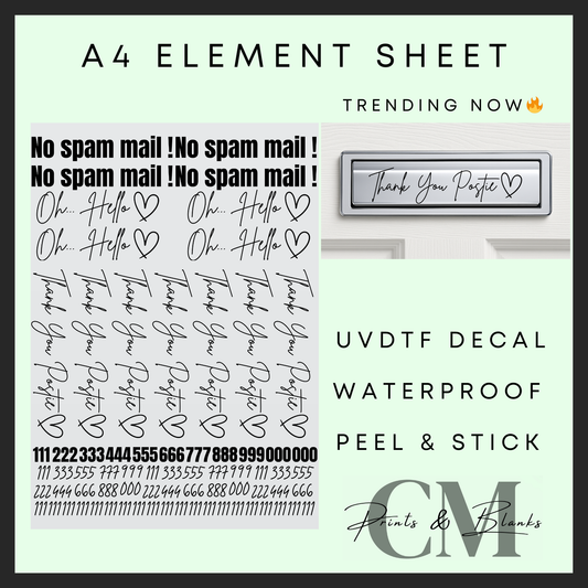 Mixed A4 letterbox element sheet