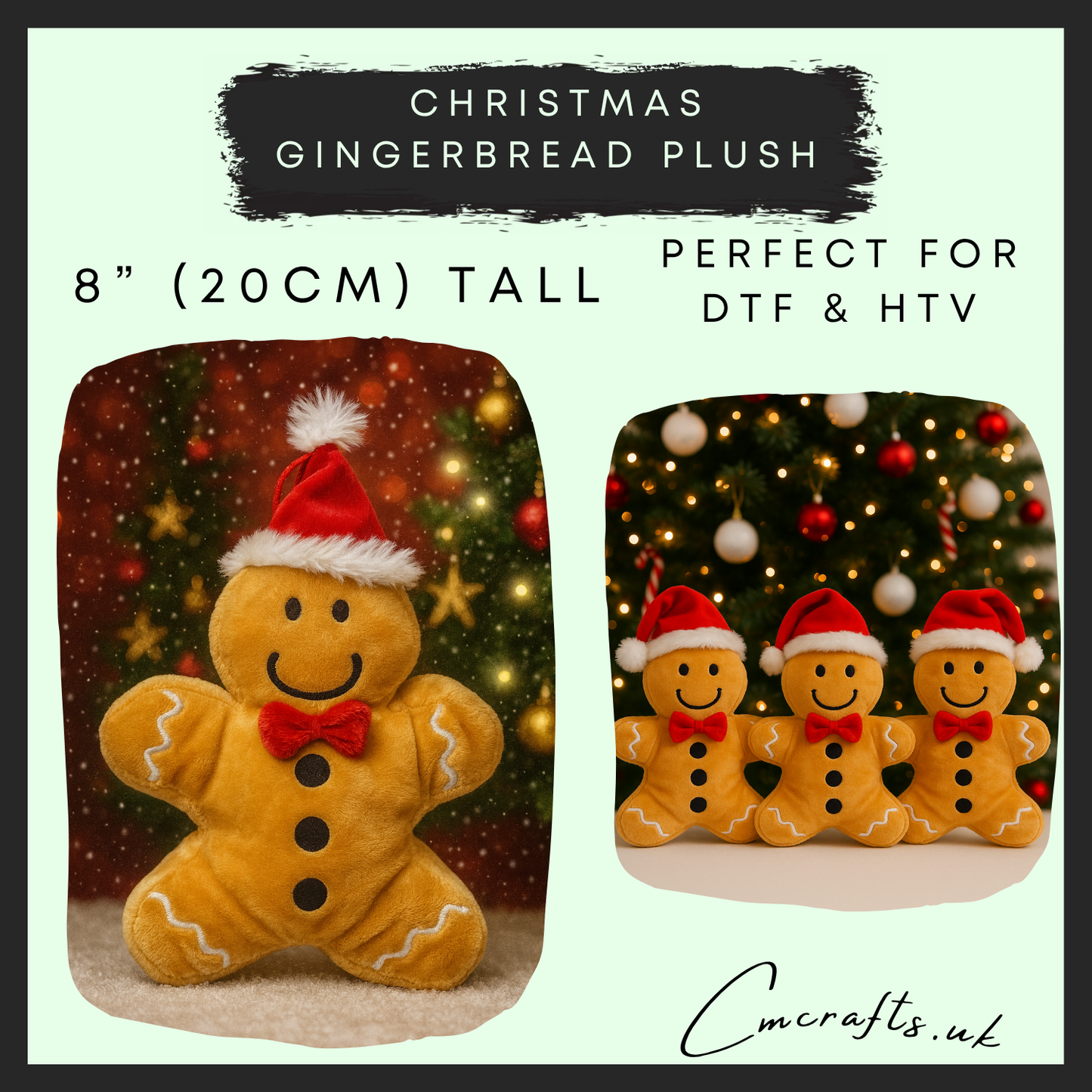 Christmas gingerbread plush (8” 20cm)