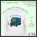 Best bus driver blue DTF transfer