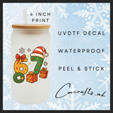Santa presents 6 7 Uvdtf single decal (4”, 10cm)
