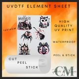 Pink & black Halloween Uvdtf element sheet