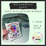 Strawberry girl math (4” 10cm) holographic uvdtf print