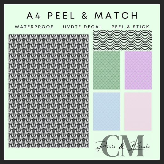 Retro pattern A4 Peel & Match Uvdtf sheet
