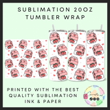 Strawberry milk Sublimation 20oz tumbler wrap