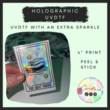 The heat press tarot (4” 10cm) holographic uvdtf print