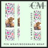 The highland cow collection, bookmark and pen wraps