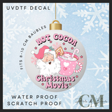 Hot cocoa Christmas movies 8-10cm bauble Uvdtf decal