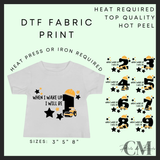 When I wake up yellow & black construction DTF transfer