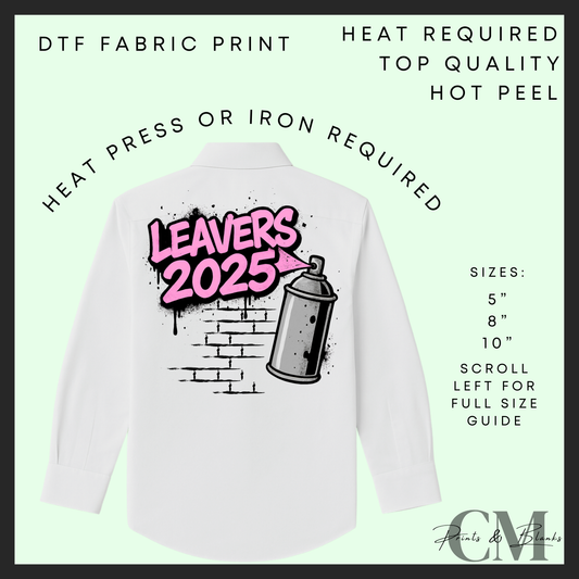 Pink graffiti 2025 leavers DTF transfer