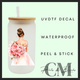 Wedding dress girls uvdtf single decal (4” / 10cm)