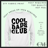 Cools dads club black Father’s Day DTF transfer