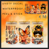 Just a girl who loves fall autumn 16oz Uvdtf wrap