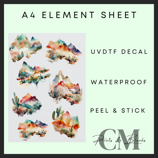 Desert A4 uvdtf element sheet