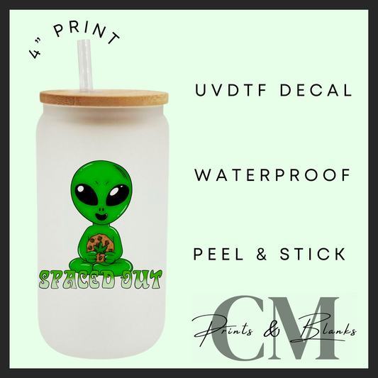 Spaced out Uvdtf single decal (4” / 10cm)