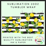 Lemons Sublimation 20oz tumbler wrap