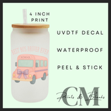 Best bus driver pink Uvdtf single decal (4”, 10cm)