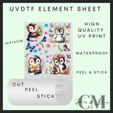 Flowers & penguins Uvdtf element sheet