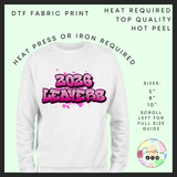 Pink leavers spray paint DTF transfer