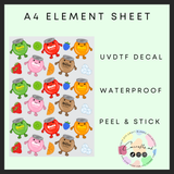 Buzz buddies repeated A4 uvdtf element sheet