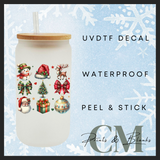 Christmas square single uvdtf decal (4” / 10cm)