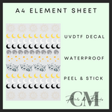 Stars and moon A4 filled element sheet