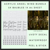 Angel wing bauble bundle (10x angel wings 1x Uvdtf element sheet)