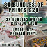 3x bundles of prints £20