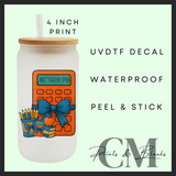 Calculator male teacher Uvdtf single decals (4”, 10cm)