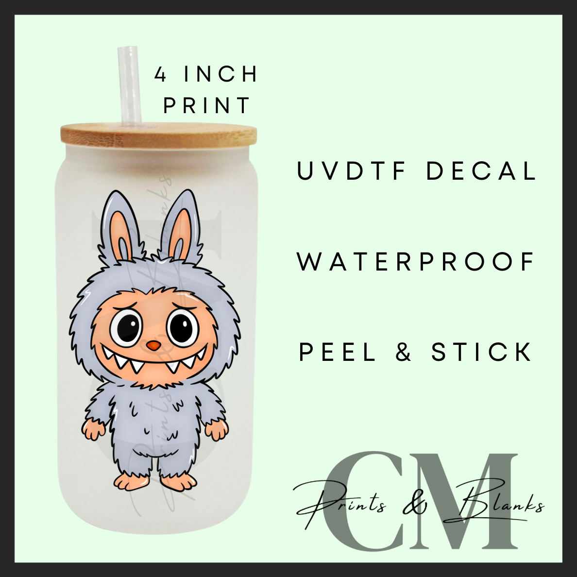 Monsters uvdtf single decal (4”, 10cm)