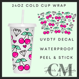 Crystals & cherrys 24oz Uvdtf wrap