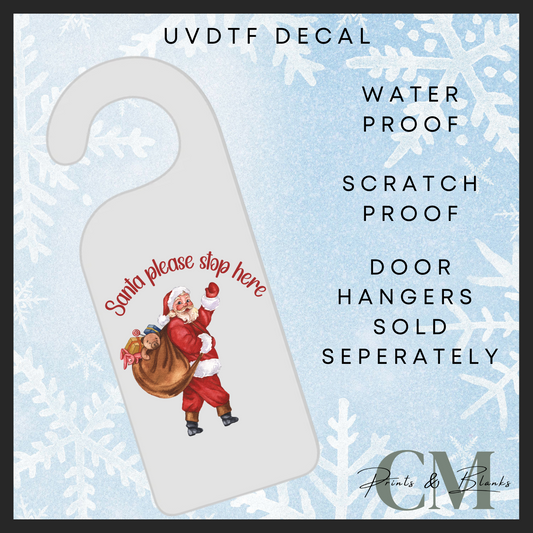 Santa sack Uvdtf door hanger transfer