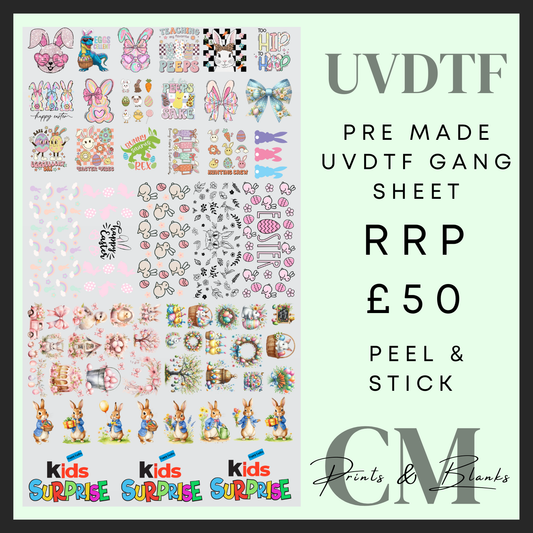 Easter pre made Uvdtf gang sheet (58x100cm)