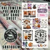 Halloween pre made DTF gang sheet