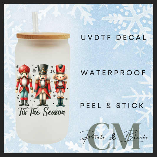 Tis the season nutcrackers single uvdtf decal (4” / 10cm)